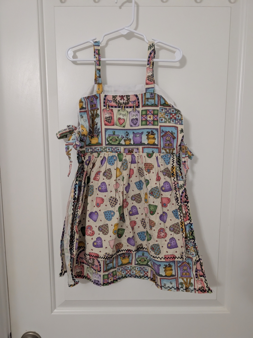 Vintage Handmade Girls Patchwork Heart Cottagecore Dress Size 4 5